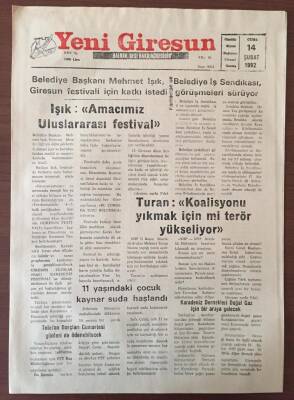 Yeni Giresun Gazetesi 14 Şubat 1992- Karadeniz Dernekleri Doğal Gaz İçin Bir Araya Geldi GZ10225 - 1