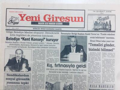 Yeni Giresun Gazetesi 14 Şubat 2006 - Belediye Kent Konseyi Kuruyor GZ41355 - 1