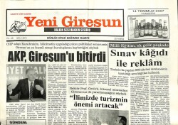 Yeni Giresun Gazetesi 14 Temmuz 2007 - KaraibrahimAKP Giresunu Bitirdi GZ101774 - 1