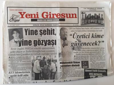 Yeni Giresun Gazetesi 14 Temmuz 2008 - Baykal Üretici Kime Güvenecek ?GZ28721 - 1