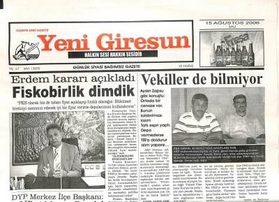 Yeni Giresun Gazetesi 15 Ağustos 2006 - Hakem İki Puanımızı Çaldı GZ108601 - 1