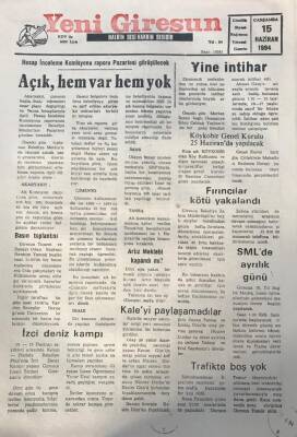 Yeni Giresun Gazetesi 15 Haziran 1994 Köykobir Genel Kurulu 25 Haziranda Yapılacak GZ25968 - 1