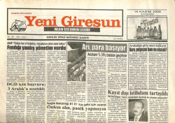 Yeni Giresun Gazetesi 15 Kasım 2006 - Arı Para Basıyor GZ101827 - 2