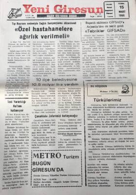 Yeni Giresun Gazetesi 15 Mart 1996 Türk Kültüründe Nevruz GZ30431 - 1