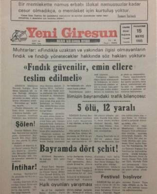 Yeni Giresun Gazetesi 15 Mayıs 1995 - Fındık Güvenilir Emin Ellere Teslim Edilmeli GZ34663 - 1