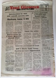 Yeni Giresun Gazetesi - 15 Ocak 1992 - Baykal Giresuna Geliyor - GZ43854 - 2