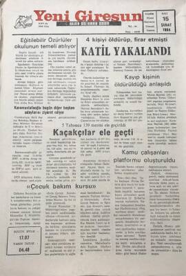 Yeni Giresun Gazetesi 15 Şubat 1994 Eğitebilir Özürlüler Okulunun Temeli Atılıyor GZ30219 - 1