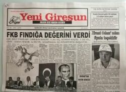 Yeni Giresun Gazetesi 16 Ağustos 2005 FKB Fındığa Değerini Verdi -GZ44265 - 1