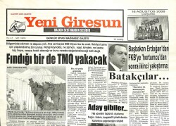 Yeni Giresun Gazetesi 16 Ağustos 2006 - Fındığı Bir de TMO Yakacak GZ101893 - 2