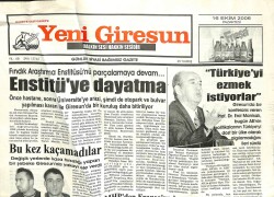 Yeni Giresun Gazetesi 16 Ekim 2006 - Enstitüye Dayatma GZ101846 - 2