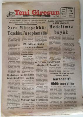 Yeni Giresun Gazetesi 16 Kasım 1995 - Karadenizi Öldürmeyelim GZ28710 - 1
