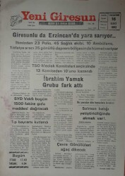 Yeni Giresun Gazetesi 16 Mart 1992-Almanyada Türkiye Bilgi Merkezi Kuruldu GZ45760 - 2