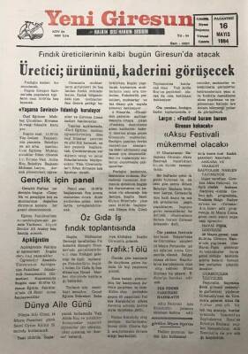 Yeni Giresun Gazetesi 16 Mayıs 1994 Mehmet LarçınFestival Buram Buram Giresun KokacakGZ30169 - 1