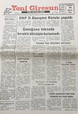 Yeni Giresun Gazetesi 16 Mayıs 1996 Devlet Tiyatrosu Giresunda GZ30398 - 1