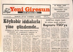 Yeni Giresun Gazetesi 16 Nisan 2005 - Köykobir İddialarla Yine Gündemde GZ157571 - Gökçekoleksiyon
