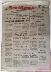 Yeni Giresun Gazetesi - 16 Ocak 1992 - Giresun Asayiş Yönünden Sakin Bir Kent - GZ43860 - 2