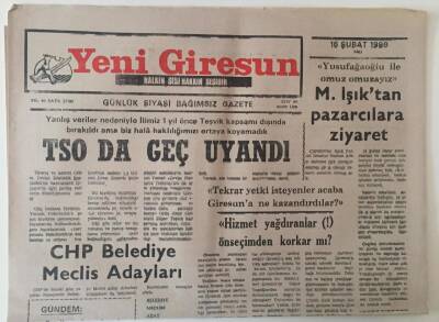 Yeni Giresun Gazetesi 16 Şubat 1999 - TSO da Geç Uyandı GZ31077 - 1