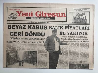 Yeni Giresun Gazetesi 16 Şubat 2006-Beyaz Kabus Geri Döndü -GZ14485 - 1
