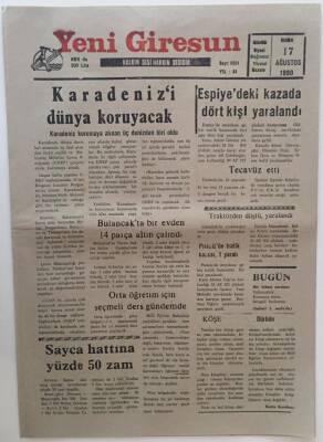 Yeni Giresun Gazetesi 17 Ağustos 1990 - Karadenizi Dünya Koruyacak GZ31110 - 1