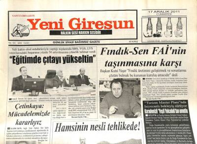 Yeni Giresun Gazetesi 17 Aralık 2011 - Hamsinin Nesli Tehlikede GZ108916 - 1
