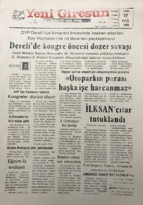 Yeni Giresun Gazetesi 17 Eylül 1993Mehmet Işıktan Otopark İçin Anlamayanlara Açıklama GZ30083 - 1