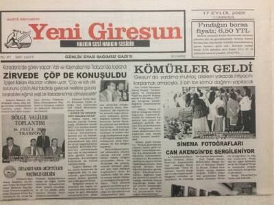 Yeni Giresun Gazetesi 17 Eylül 2005 - Diyanet-Sen Müftüler Seçimle Gelsin GZ34565 - 1