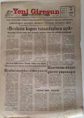 Yeni Giresun Gazetesi 17 Kasım 1995 - Devletin Kapısı Vatandaşlara Açık GZ28709 - 1