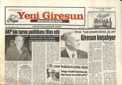 Yeni Giresun Gazetesi 17 Kasım 2006 - Giresun Boşalıyor GZ101825 - 1