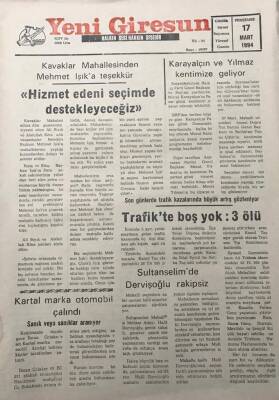 Yeni Giresun Gazetesi 17 Mart 1994Karayalçın Ve Yılmaz Kentimize Geliyor GZ30105 - 1