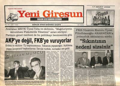 Yeni Giresun Gazetesi 17 Mart 2006 - Akın Çorap Deneme Üretimine Başladı GZ108846 - 1