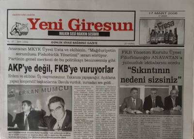 Yeni Giresun Gazetesi 17 Mart 2006-Barınakta Skandal GZ45769 - 2