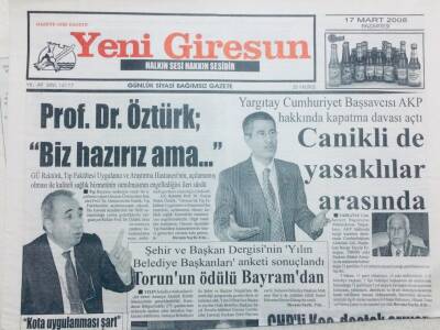 Yeni Giresun Gazetesi - 17 Mart 2008 - Caniklide Yasaklılar Arasında GZ46500 - 2