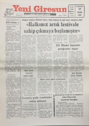 Yeni Giresun Gazetesi 17 Nisan 1996- Mehmet Larçın Halkımız Artık Festivale Sahip Çıkmaya Başlamıştır GZ14026 - 2