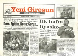 Yeni Giresun Gazetesi 18 Eylül 2006 - İlk Hafta Fiyasko GZ101849 - 2