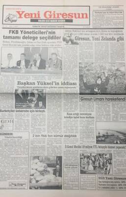 Yeni Giresun Gazetesi 18 Kasım 2005 Giresun,Yeni Zelanda Gibi GZ25665 - 1