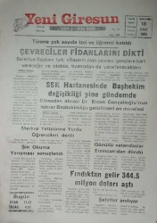 Yeni Giresun Gazetesi 18 Mart 1992-Gönüllü Vatandaşlar Erzincandan Döndü GZ45762 - 2