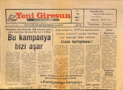 Yeni Giresun Gazetesi 18 Mart 1997 - Çekiçten Özdemire Uyarı GZ77941 - 1