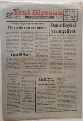 Yeni Giresun Gazetesi 18 Mayıs 1990 - Deniz Baykal Giresuna Geliyor GZ31092 - 1