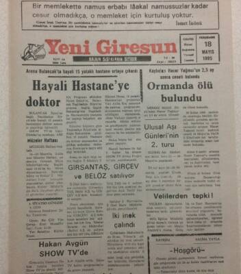 Yeni Giresun Gazetesi 18 Mayıs 1995 - Hayali Hastaneye Doktor GZ34660 - 1