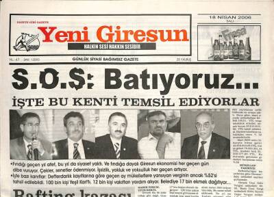 Yeni Giresun Gazetesi 18 Nisan 2006 - Ağar Hükümet İçin Alivreci Önemli GZ96601 - 1
