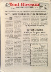 Yeni Giresun Gazetesi 18 Ocak 1993 - Yeşil-Beyazlılar Espiye İlçesine Pide Yemeye Gittiler - Baykal, Bulancak İle Giresun İl Binasının Açılışını Yaptı GZ2962 - Gökçekoleksiyon