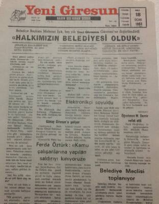 Yeni Giresun Gazetesi 18 Ocak 1994 - Mehmet IşıkHalkımızın Belediyesi Olduk GZ38214 - 1