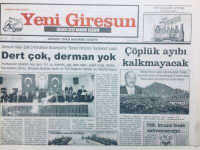 Yeni Giresun Gazetesi 18 Ocak 2006 - Dert Çok Derman Yok GZ41671 - 1