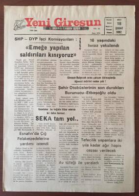 Yeni Giresun Gazetesi 18 Şubat 1992- Şehir Otobüslerinin Son Durakları Değişti GZ10229 - 1