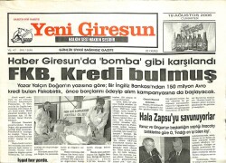 Yeni Giresun Gazetesi 19 Ağustos 2006 - FKB Kredi Bulmuş GZ101890 - 1
