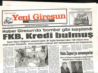 Yeni Giresun Gazetesi 19 Ağustos 2006 - FKB Kredi Bulmuş GZ108605 - 1