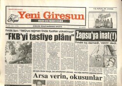 Yeni Giresun Gazetesi 19 Aralık 2006 - FKByi Tasfiye Planı GZ101800 - 2