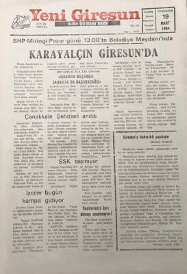Yeni Giresun Gazetesi 19 Mart 1994SHP Afişi Büyük İlgi Topladı Fındıkta Başardık Sandıkta Da Başaracağız GZ30094 - 1