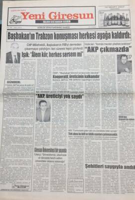 Yeni Giresun Gazetesi 19 Mart 2007 Başbakanın Trabzon Konuşması Herkesi Ayağa Kaldırdı GZ30790 - 1