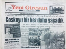 Yeni Giresun Gazetesi - 19 Mart 2008 - Coşkuyu Bir Kez Daha Yaşadık GZ46499 - 1
